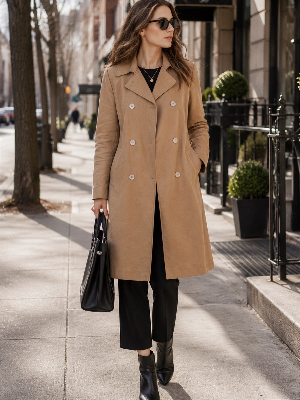 VINTAGE BARNEYS NEW YORK Classic Double-Breasted Waxed Trench, IT 48/US 14*